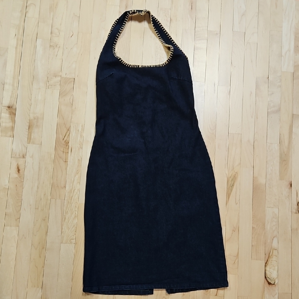 Stretchy Jean Halter Dress